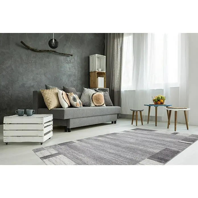 Kurzflorteppich 500 - Silber, 150 x 80 cm, 100 % Polypropylen (Flor) - Stimmungsaufnahme