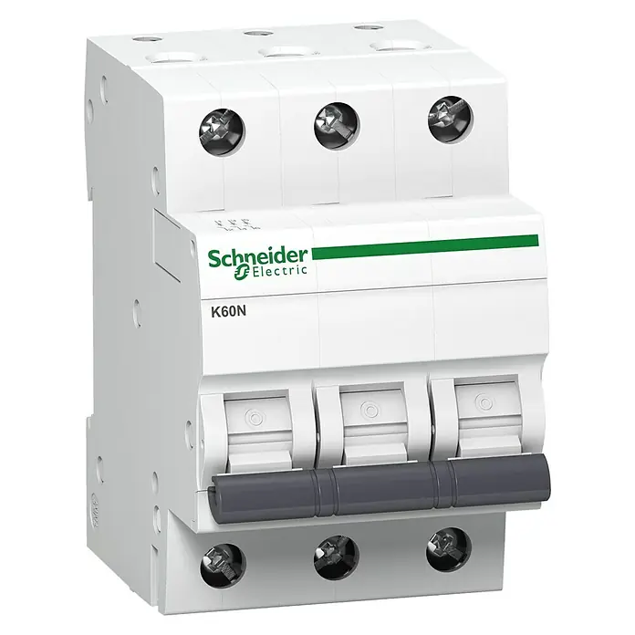 Schneider Electric Leitungsschutzschalter K60N - Auslösecharakteristik: C, 16 A, 3-polig - Vorderansicht