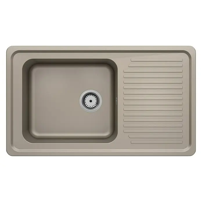 Carea Einbauspüle Venus - 86 x 50 cm, 1 Becken, CAREAlith®, Taupe