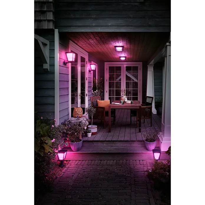 Philips Hue LED-Sockelleuchte White & Color Ambiance Econic - 1-flammig, 15 W, Lichtfarbe: Mehrfarbig, IP44