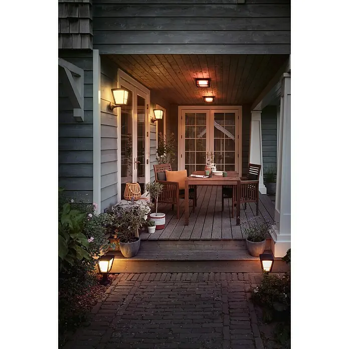 Philips Hue LED-Sockelleuchte White & Color Ambiance Econic - 1-flammig, 15 W, Lichtfarbe: Mehrfarbig, IP44
