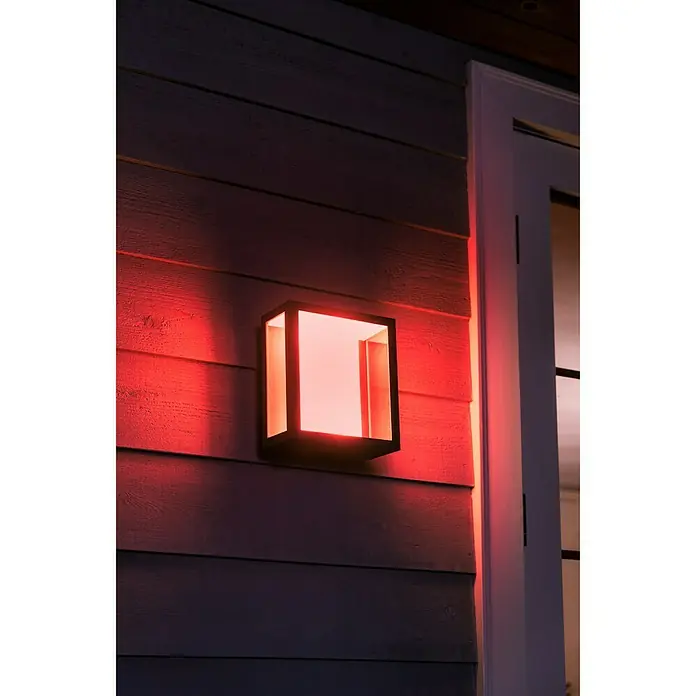 Philips Hue LED-Außenwandleuchte White & Color Ambiance Impress - 8 W, 11,7 x 19 x 24 cm, Schwarz, IP44