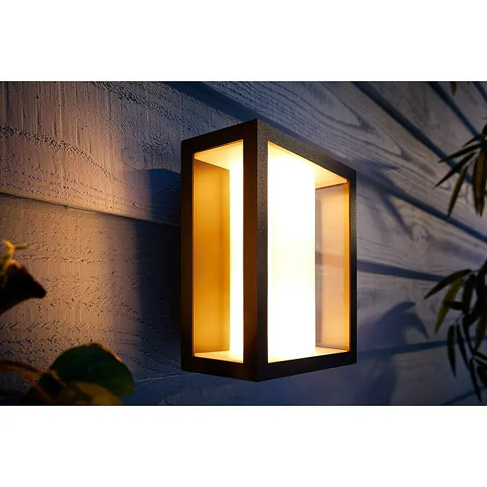Philips Hue LED-Außenwandleuchte White & Color Ambiance Impress - 8 W, 11,7 x 19 x 24 cm, Schwarz, IP44