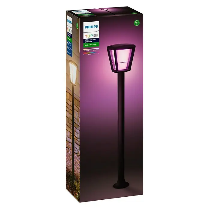 Philips Hue LED-Außenwegleuchte White & Color Ambiance Econic - 1-flammig, 15 W, Lichtfarbe: Mehrfarbig, IP44