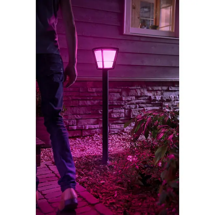 Philips Hue LED-Außenwegleuchte White & Color Ambiance Econic - 1-flammig, 15 W, Lichtfarbe: Mehrfarbig, IP44