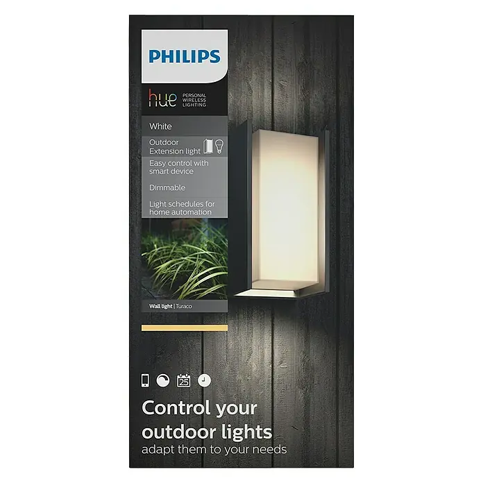Philips Hue LED-Außenwandleuchte Turaco - 9,5 W, 10,1 x 11,8 x 21,2 cm, Anthrazit, IP44