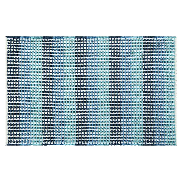 MSV Alfombra para baño Cone - 50 x 80 cm, Azul, 75% poliéster, 25% acrílico