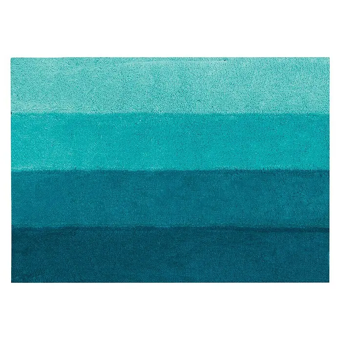 MSV Alfombra para baño Four - 55 x 65 cm, Azul, 90% poliéster, 10% acrílico