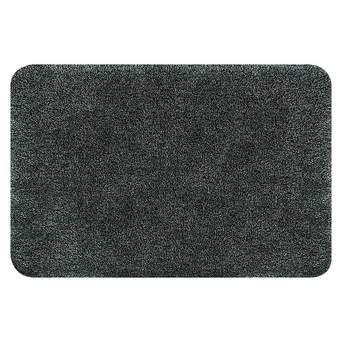 MSV Alfombra para baño Brizzolo - 55 x 65 cm, Negro