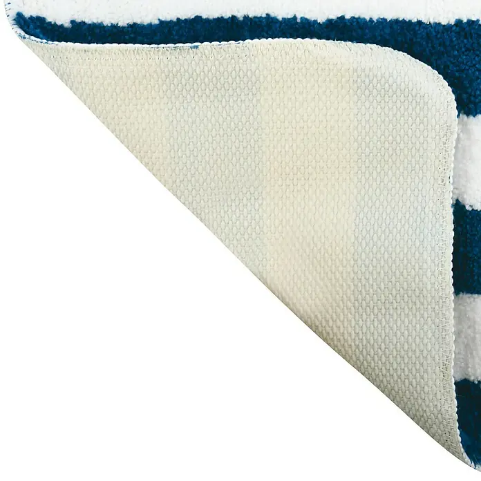 MSV Alfombra para baño Deauville - 50 x 80 cm, Celeste/Blanco