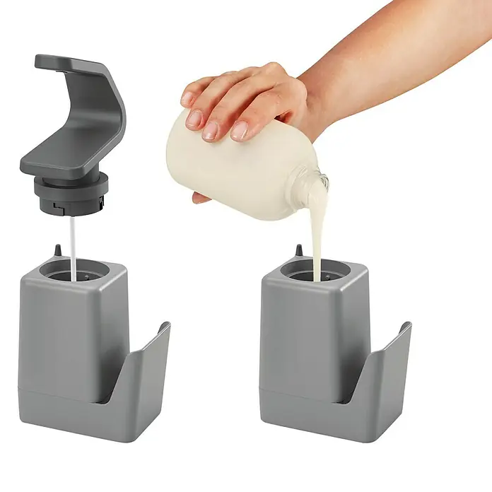 Metaltex Seifenspender Soap-Tex - Kunststoff, Grau - Detailaufnahme
