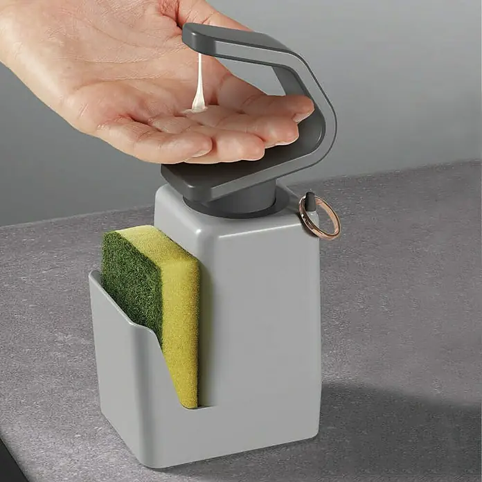 Metaltex Seifenspender Soap-Tex - Kunststoff, Grau - Detailaufnahme