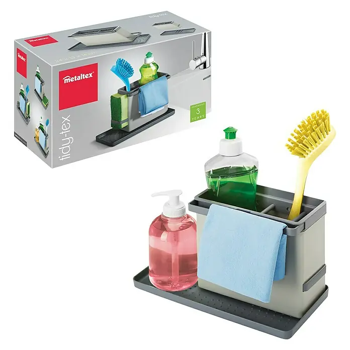 Metaltex Spülbecken-Organizer Tidy-Tex - L x B x H: 24 x 13 x 14 cm, Grau - Detailaufnahme