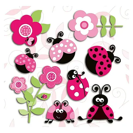 Adhesivos decorativos 3D Mariquitas