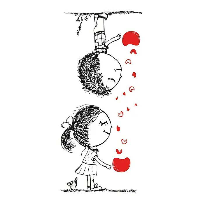 Adhesivos decorativos Love is in the air - Love, Negro/Rojo, 31 x 15 cm, 2 hojas