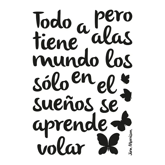 Adhesivos decorativos textos: Alas - Lámina adhesiva decorativa, 67 x 47 cm, Negro