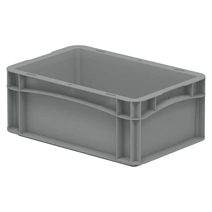 Surplus Systems Eurobox - L x B x H: 30 x 20 x 12 cm, Kunststoff, Grau - Rechte Seitenansicht