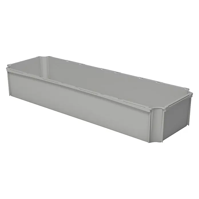 Surplus Systems Boxen-Einsatz 1/4 quer - Passend für: Surplus Systems Euronormboxen, L x B x H: 35,8 x 13,9 x 8,8 cm, Grau - Rechte Seitenansicht