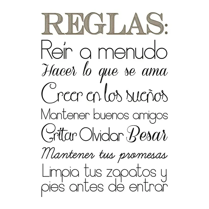 Adhesivos decorativos textos: Reglas - Lámina adhesiva decorativa, 70 x 47 cm, Negro