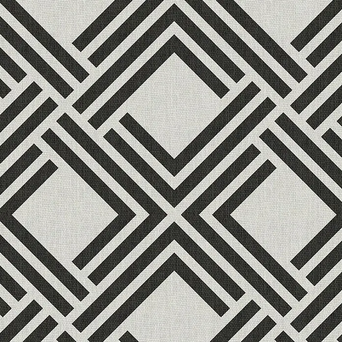 Alfombra Living geométrica - Negro, 90 x 60 cm, 70% PVC y 30% PES