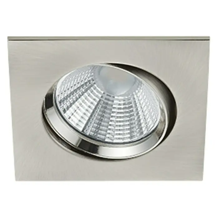 Trio Lighting Foco LED empotrable Pamir cuadrado - 5,5 W, Color de luz: Blanco cálido, Níquel mate