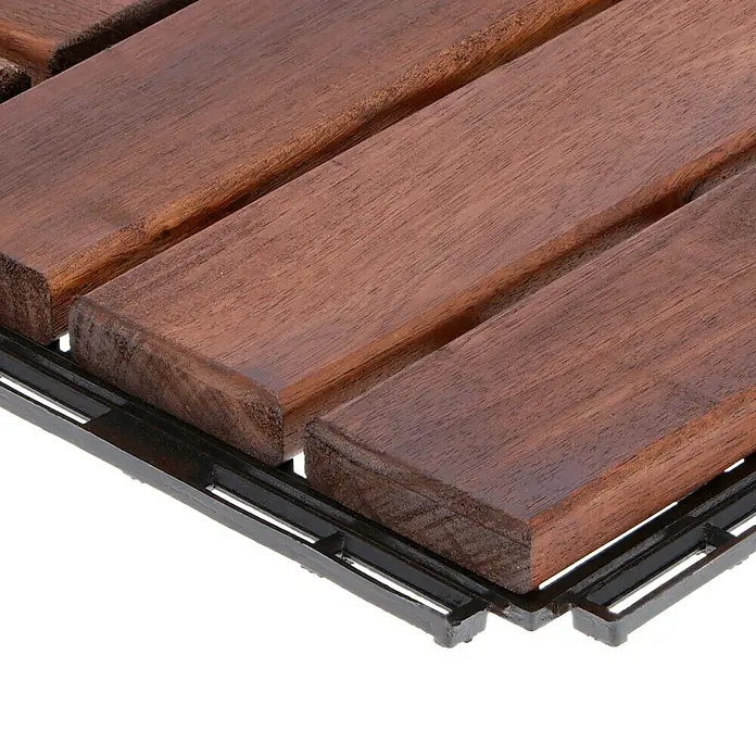 Klick-Holzfliese dunkel - Akazie, 30 x 30 cm, 5er Pack - Detailaufnahme
