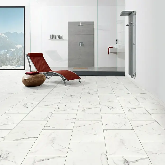 Living by Haro Designboden HydroStar Finca Marmor Weiß - 631 x 313 x 6,5 mm, Steinoptik - Stimmungsaufnahme