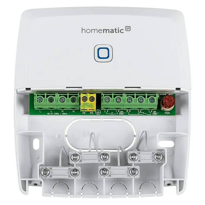 Homematic IP Funkschalter Aktor 2-fach - 2-fach, Weiß, 30 x 120 x 130 mm, 230 V/50 Hz - Detailaufnahme
