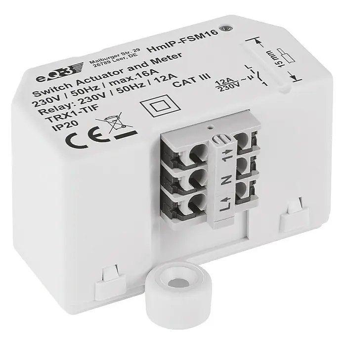 Homematic IP Funkschalter Mess-Aktor - 230 V/50 Hz, 16 A, 41 x 54 x 33 mm - Rechte Seitenansicht