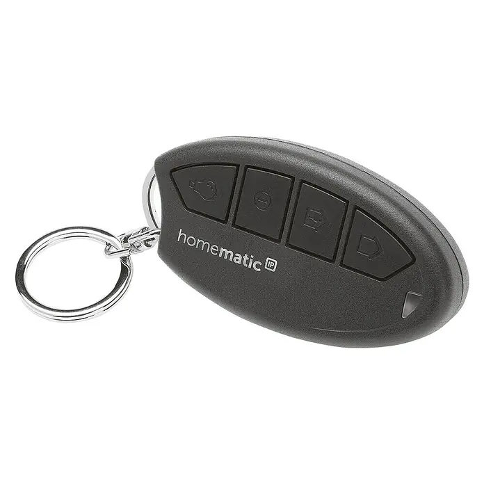 Homematic IP Funkfernbedienung Schlüsselanhänger Alarm HmIP-KRCA - Schwarz, 14 x 38 x 75 mm - Linke Seitenansicht
