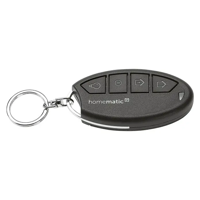 Homematic IP Funkfernbedienung Schlüsselanhänger Alarm HmIP-KRCA - Schwarz, 14 x 38 x 75 mm - Vorderansicht