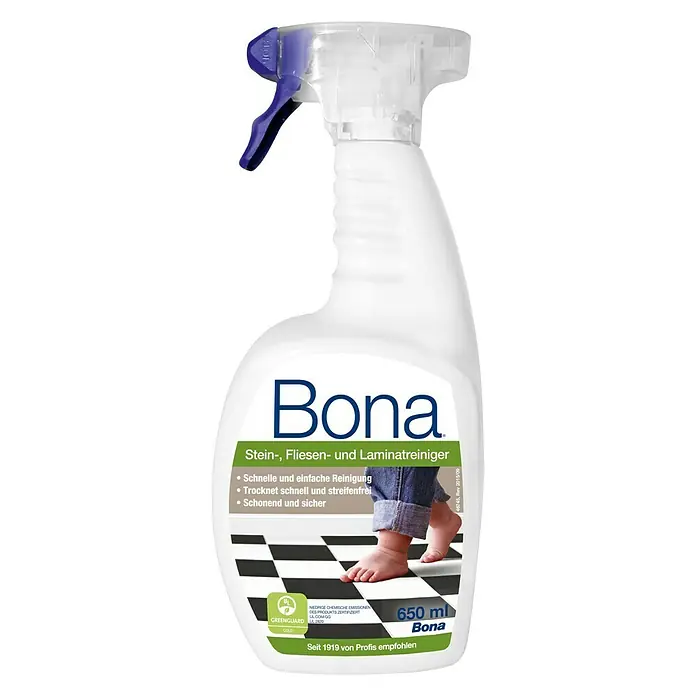 Bona Fliesen- & Laminatreiniger - 1 l, Flasche mit Sprühpistole - Vorderansicht
