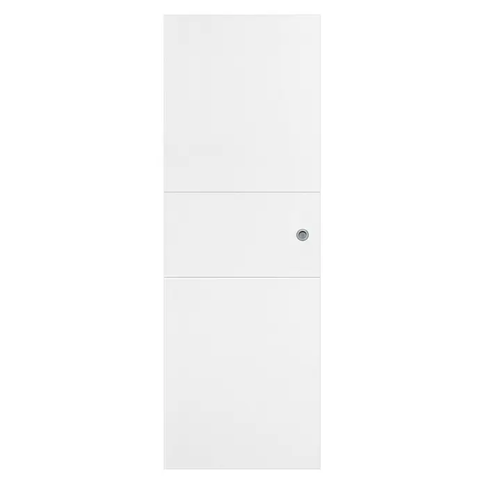 Solid Elements Puerta corredera de madera Múnich - 62,5 x 203 cm, Blanco, Maciza, Con uñero