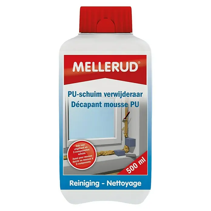 Mellerud Reinigingsmiddel PU-schuim verwijderaar - 500 ml, Fles met kindveilige sluiting