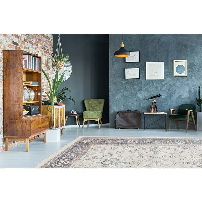 Kurzflorteppich Vintage - Elfenbein, 150 x 80 cm, 100 % Polyester - Stimmungsaufnahme