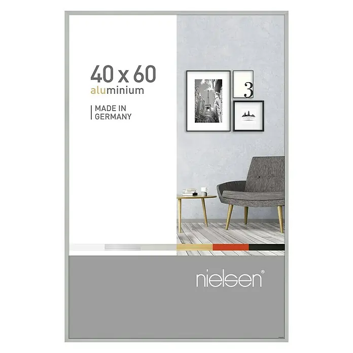 Nielsen Bilderrahmen Pixel - Mattsilber, 60 x 40 cm, Aluminium - Vorderansicht