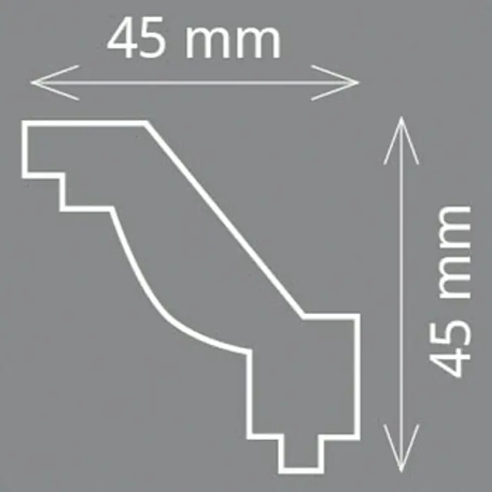 Zierprofil Modern JO - 200 x 4,5 x 4,5 cm, Extrudiertes Polystyrol (XPS) - Vorderansicht