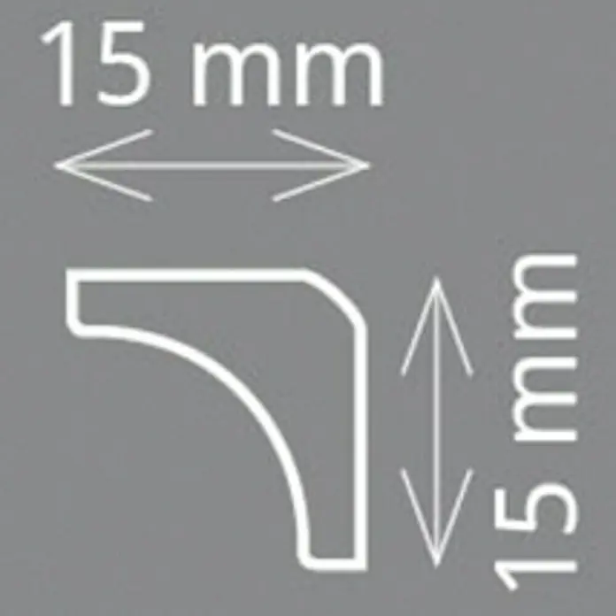Zierprofil Modern A 3 - 200 x 1,5 x 1,5 cm, Extrudiertes Polystyrol (XPS) - Vorderansicht