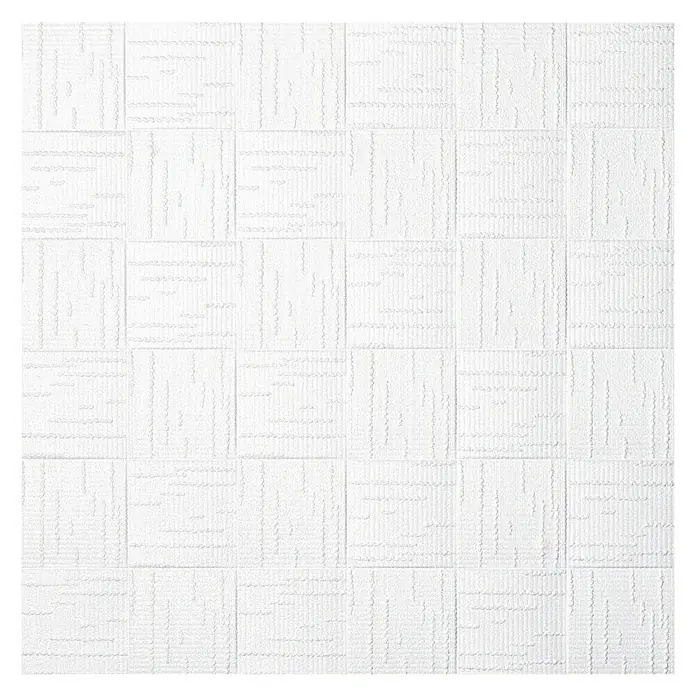 Deckenplatte Iris - 50 x 50 cm, Weiß, 2 m², Polystyrol - Vorderansicht
