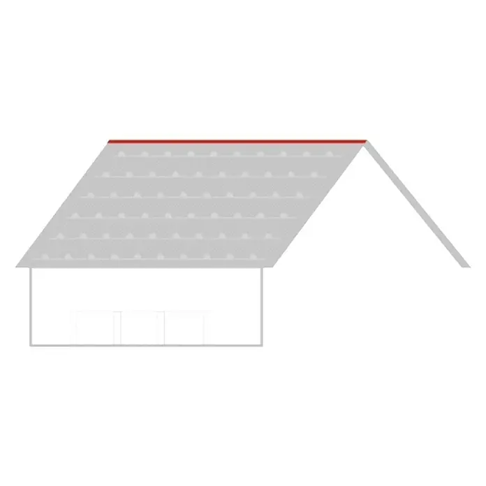 Probau Dachfirst - Terrakotta, 100 x 28 cm, Stahl - Anwendungsbeispiel