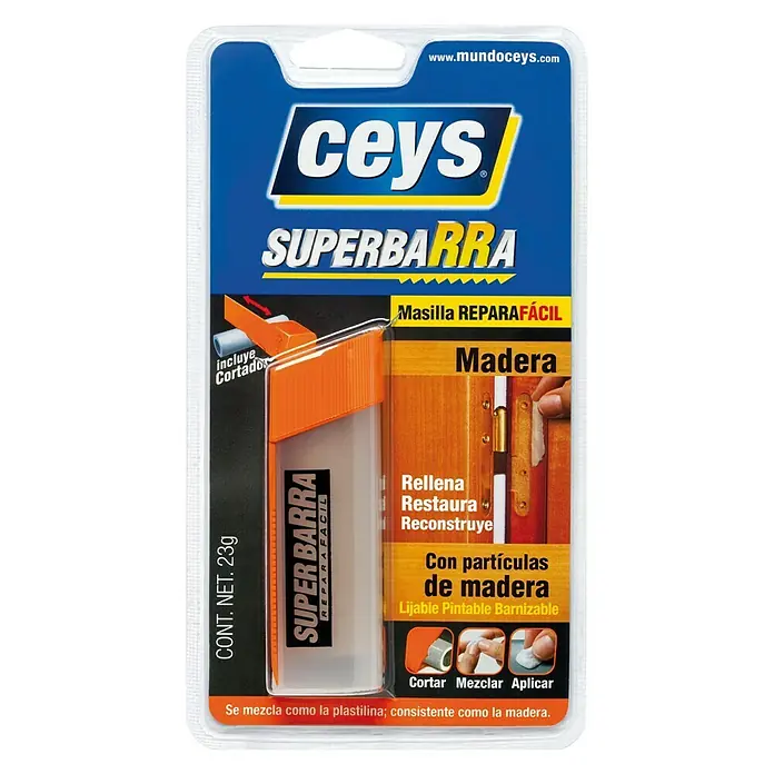 Ceys Masilla epoxi Restaura Madera - Transparente, 47 g
