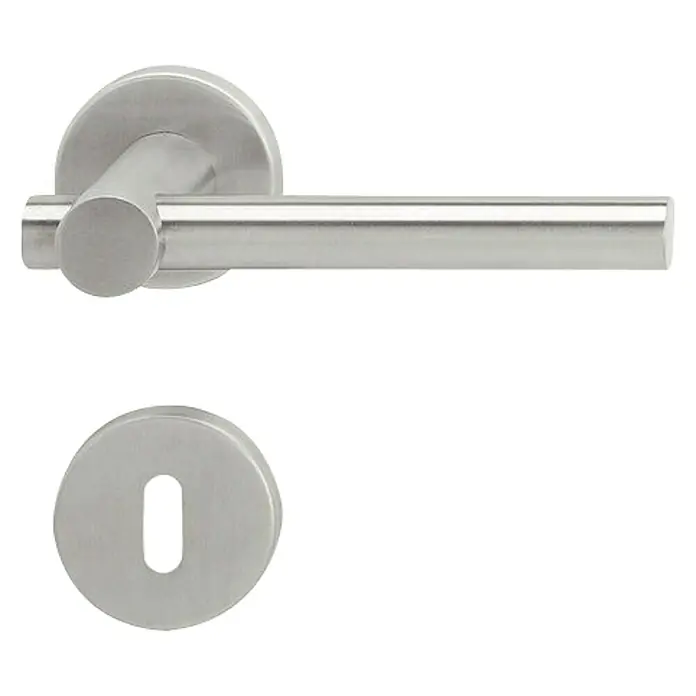 Häfele Zimmertürgarnitur Vennia - Durchmesser: 53,5 mm, Buntbart BB, Edelstahl, Rosette - Vorderansicht