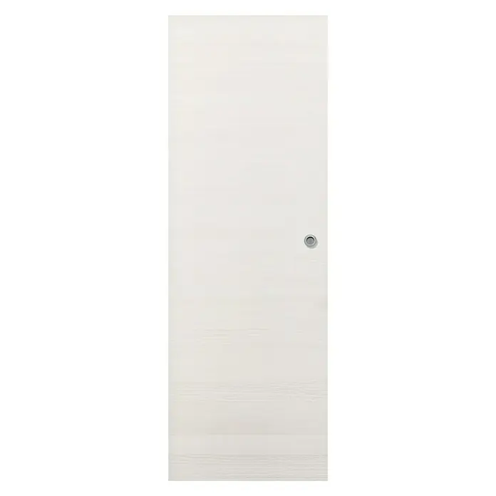 Solid Elements Puerta corredera de madera Fresno Eslovenia - 72,5 x 203 cm, Blanco, Maciza, Con uñero