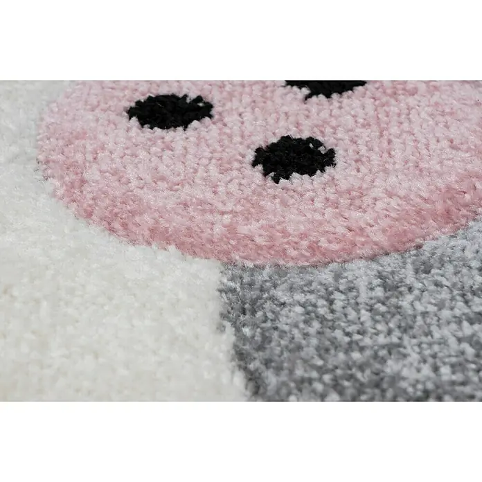 Kayoom Kurzflorteppich Hase - Rosa, 150 x 80 cm, 100 % Polypropylen - Detailaufnahme