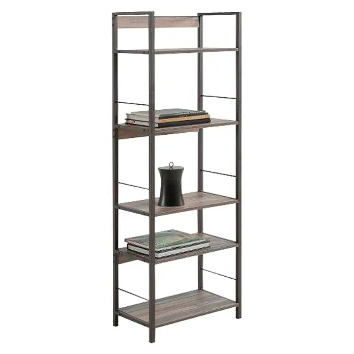 Estantería de madera Kala Industrial - An x Al: 52 x 150 cm, Madera, Marrón, Negro