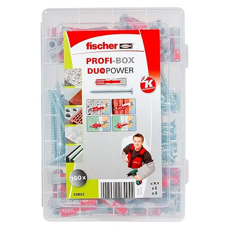 Fischer Duopower Surtido de tacos y tornillos Profi-Box