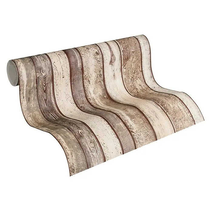 AS Creation Il Decoro Vliestapete - Beige/Bordeaux, Holzoptik, 10,05 x 0,53 m - Ansicht von oben