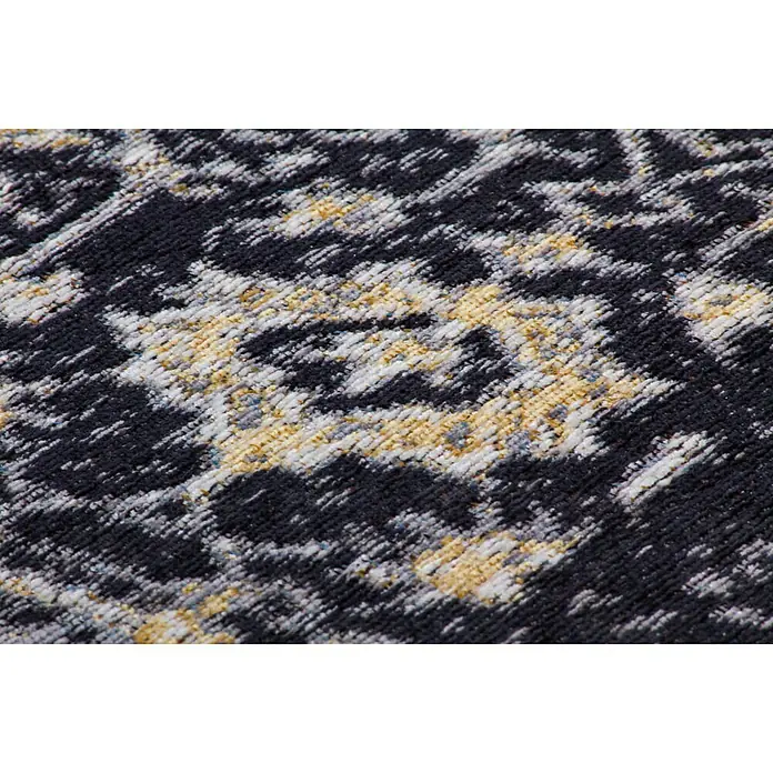 Kayoom Flachgewebeteppich Blaze - Grau/Braun, 150 x 75 cm, 74 % Polyester, 25 % Baumwolle, 1 % Latex - Detailaufnahme