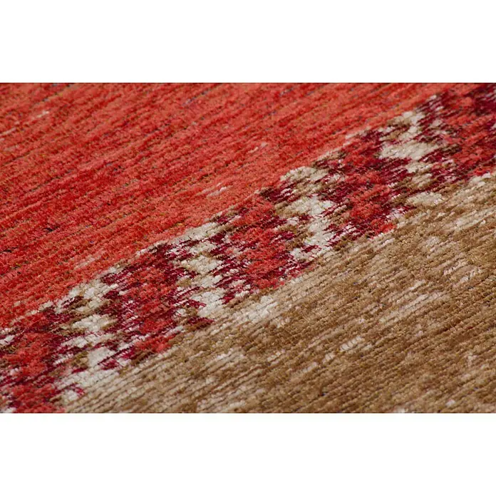Kayoom Flachgewebeteppich Blaze - Rot, 170 x 115 cm, 74 % Polyester, 25 % Baumwolle, 1 % Latex - Detailaufnahme