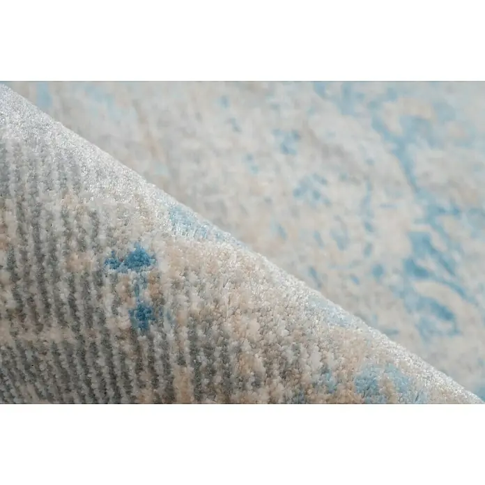 Kayoom Kurzflorteppich Baroque - Beige/Blau, 170 x 120 cm, 100 % Polyester - Detailaufnahme